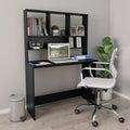 Black Engineered Wood Desk with Shelves Q10525