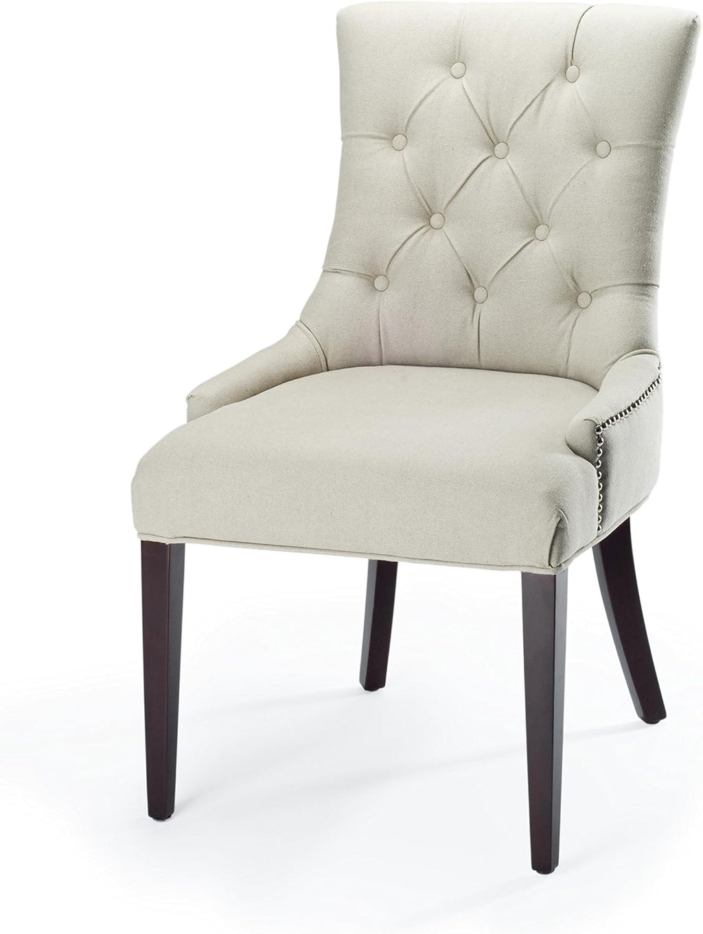 Putty Grey Button-Tufted Side Chair H620