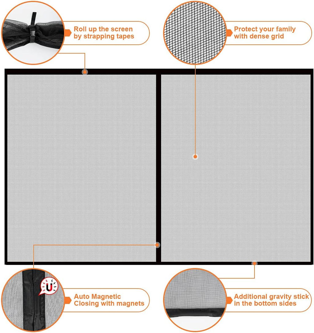 Black Fiberglass Mesh Garage Door Screen V92457