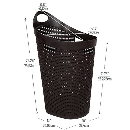 60L Rolling Laundry Hamper with Wheels, Plastic, Brown X55995