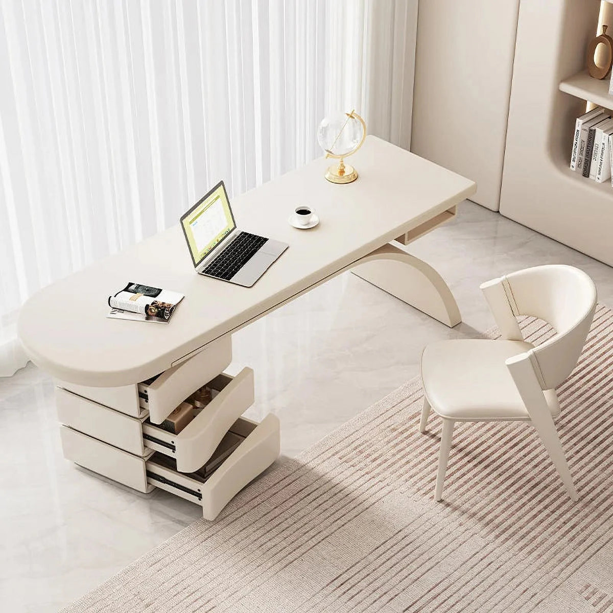 Cream Style Solid Wood Writing Desk H292