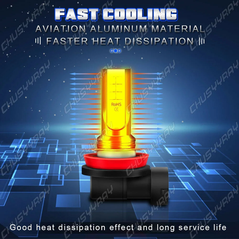 6x LED Headlights Hi/Low Beam Fog Light Bulbs 6000K V9769