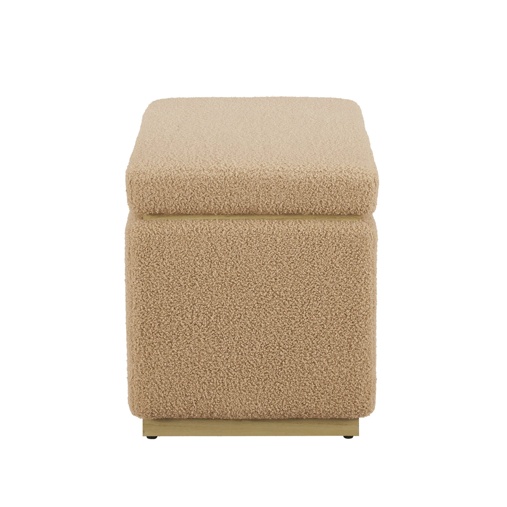 Tan Rectangle Storage Ottoman W4441