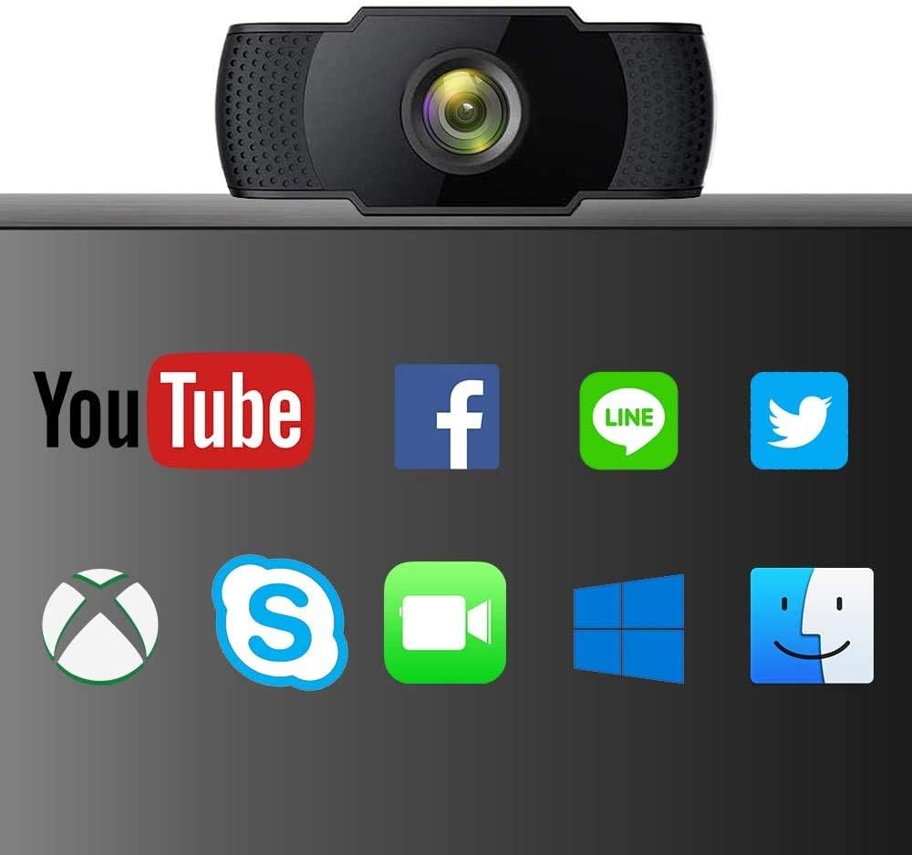 1080P Webcam with Microphone, USB2.0, Rotatable, Pack of 2 P8899