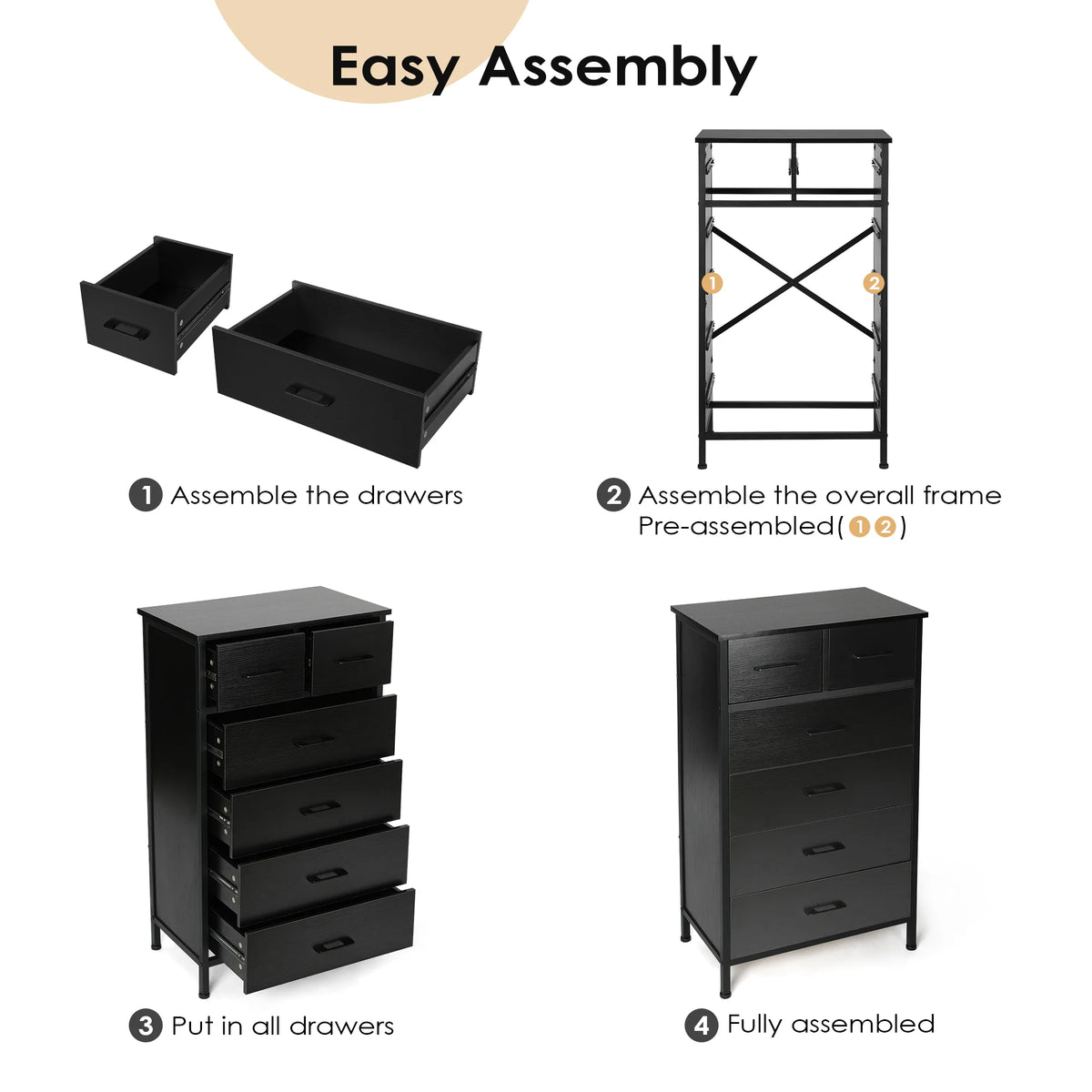 White 6 Drawer Wood Dresser O1321
