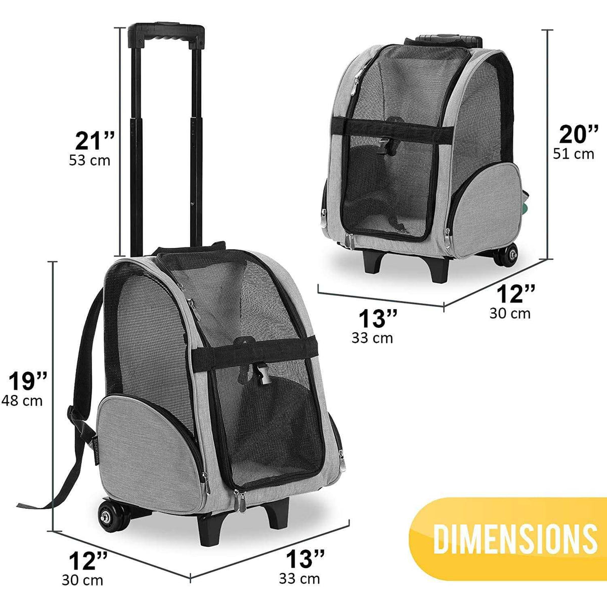 Backpack Pet Travel Carrier with Wheels F543