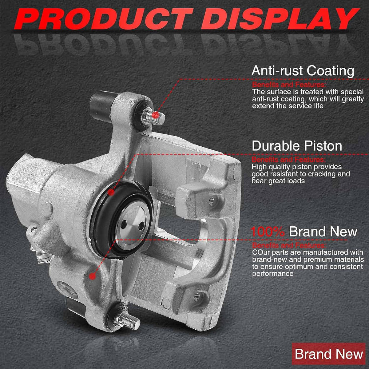 Set of 2 Rear Side Brake Caliper Assembly Q6788