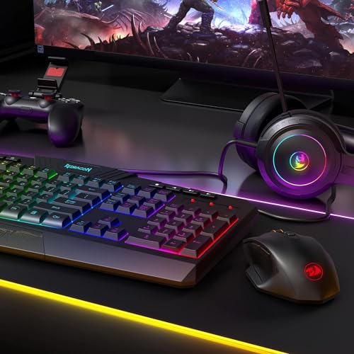 Wireless RGB Gaming Keyboard and 8000 DPI Gaming Mouse with 10 Multimedia Keys A59117