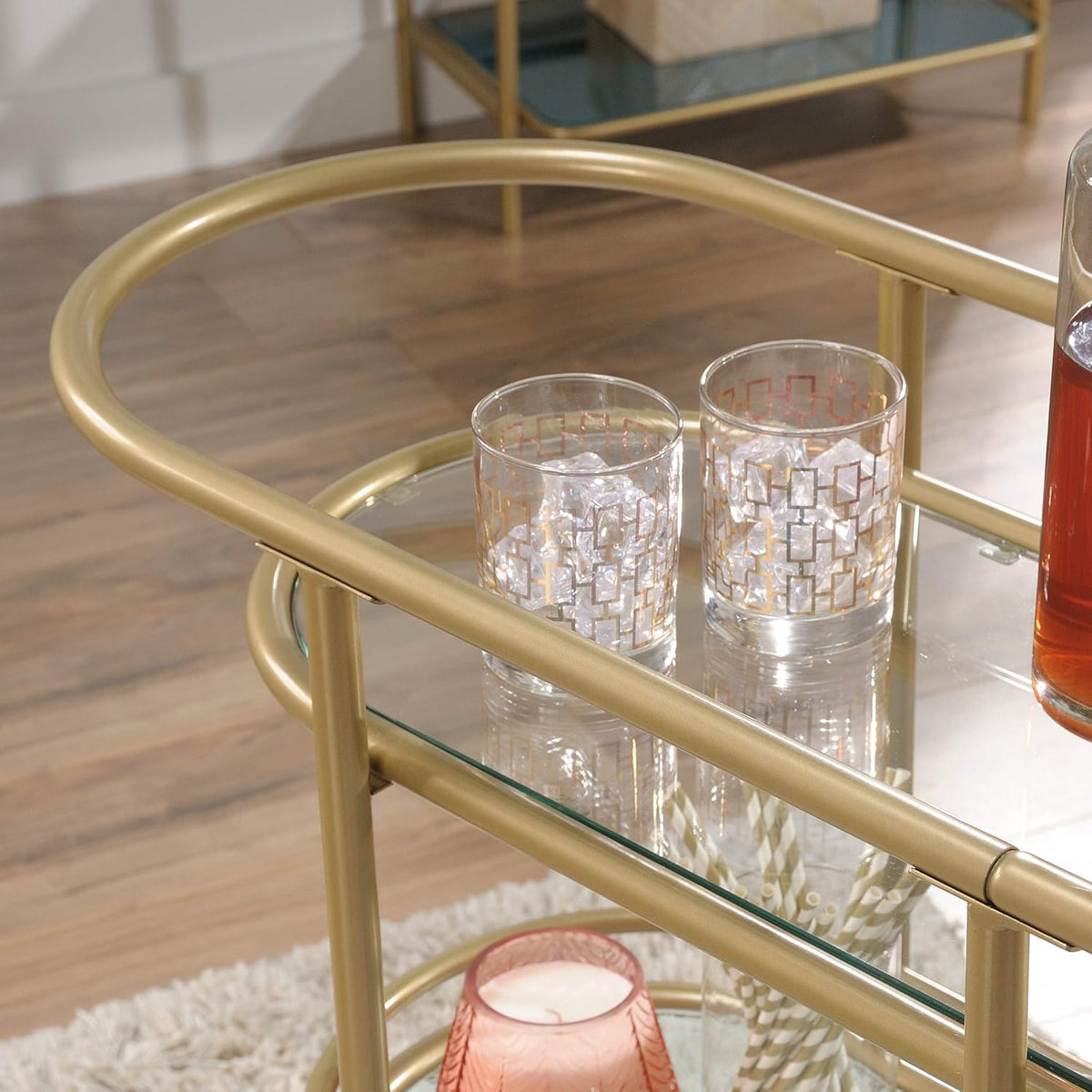 Satin Gold Bar Cart T837