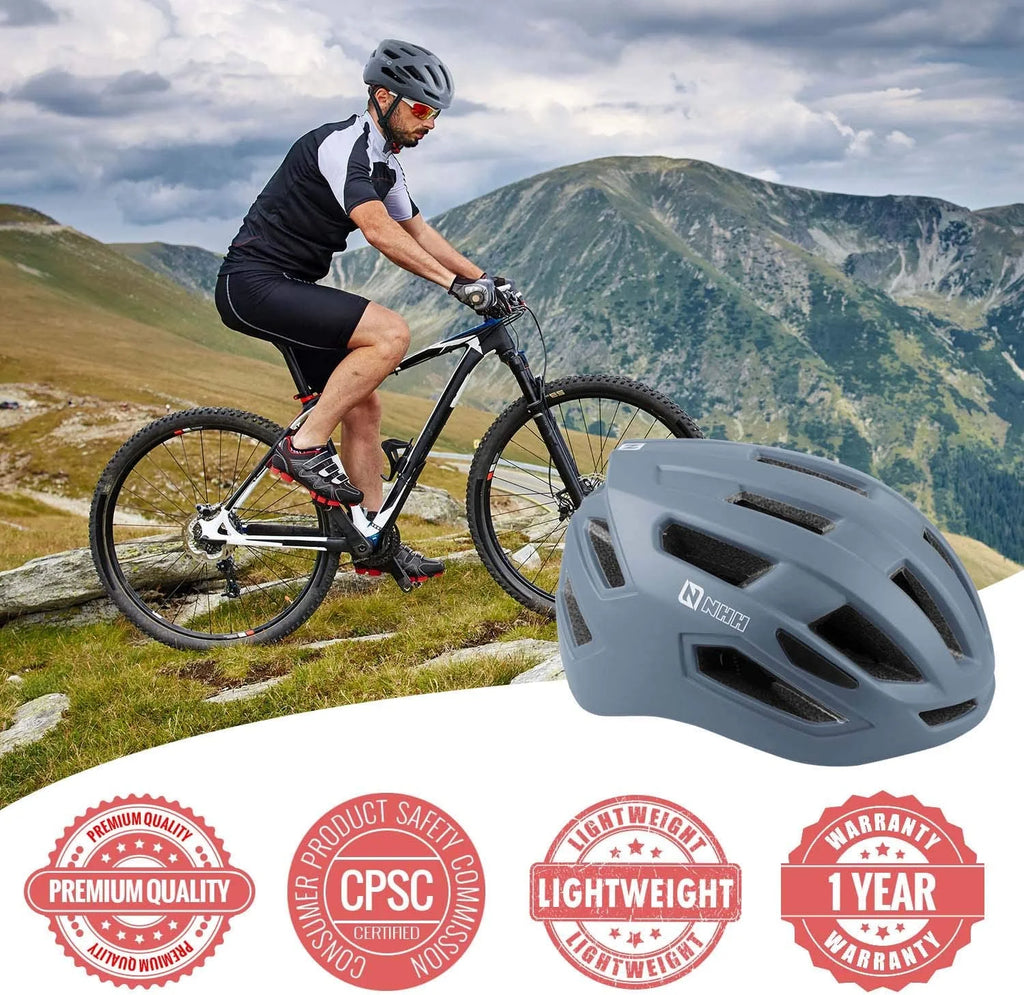 Adult Bike Helmet CPSC-Compliant Lightweight Adjustable Helmet F4512