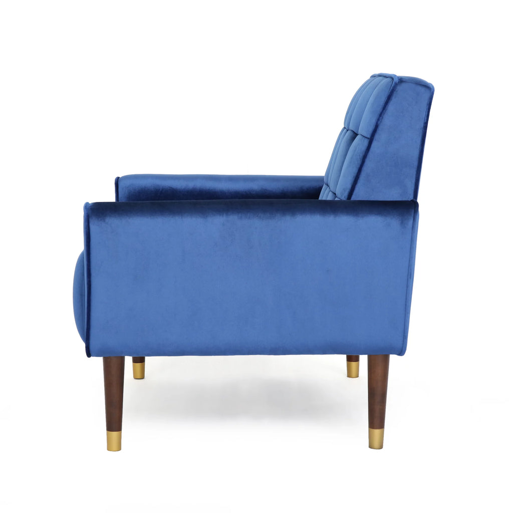 Navy Blue Velvet Tufted Armchair S710699