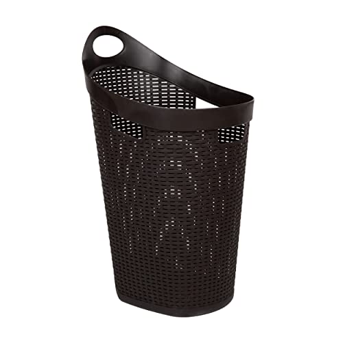 60L Rolling Laundry Hamper with Wheels, Plastic, Brown X55995