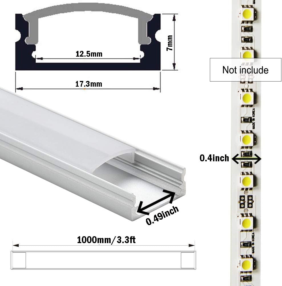 20Pack LED Aluminum Channel with Cover and Mounting Accessories Y40720