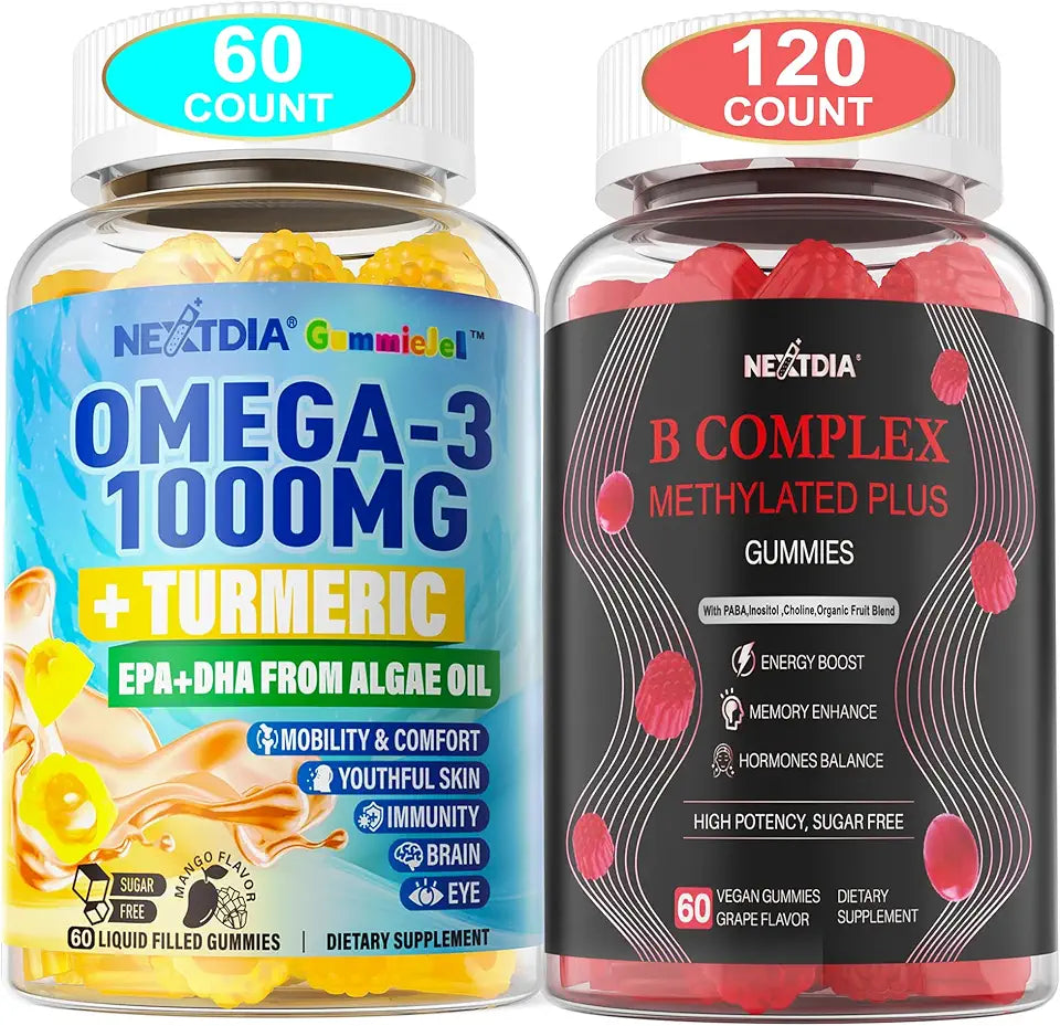 Vegan Omega-3 Gummies 1000mg + Vitamin B Complex Gummies H8109