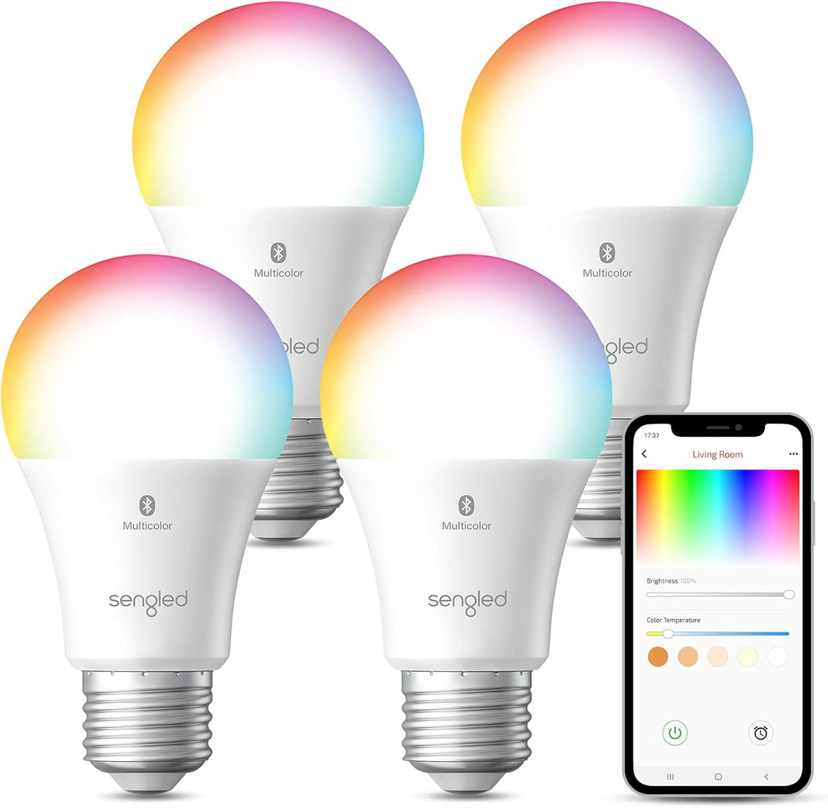 5/6 inch Multicolor Dimmable Smart LED Downlight, 4 Pack N38002