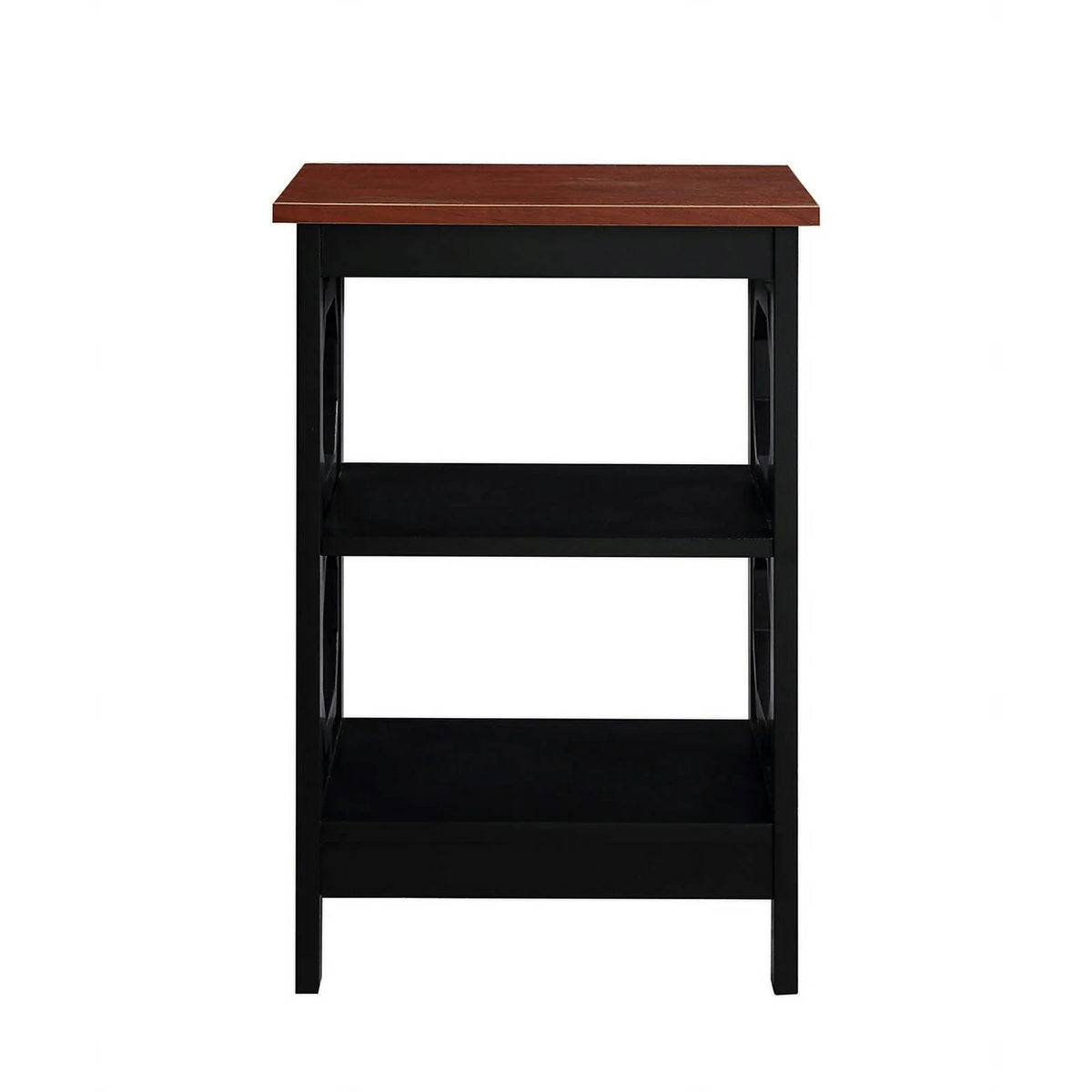 Cherry and Black Wood End Table S833360