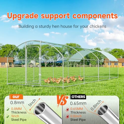 Large Metal Chicken Coop with Anti-UV Cover N78256