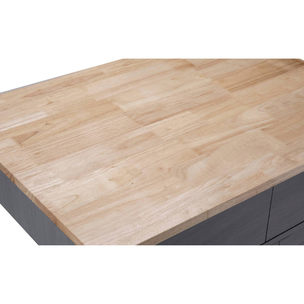 Gray Kitchen Cart with Wood Top A98046