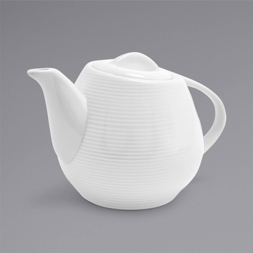 White Spiral Teapot 15 Ounce Y79139