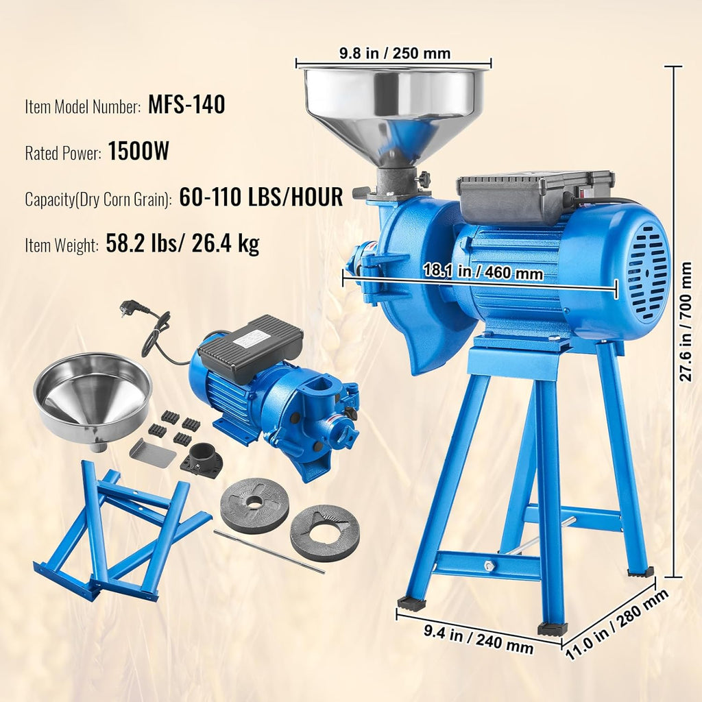 1500W 110V Electric Grain Mill Grinder X46119