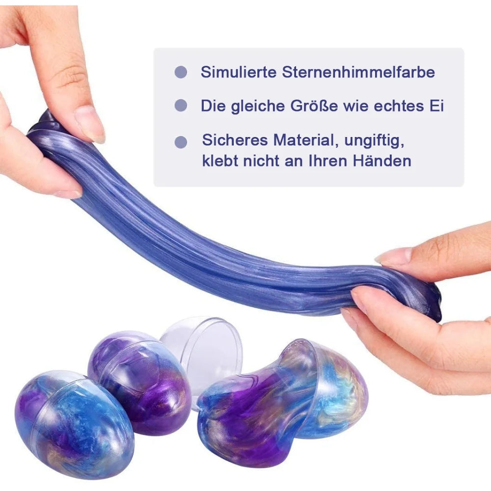 Fluffy Galaxy Slime 3-Pack Egg-Shaped DIY Slime B24753