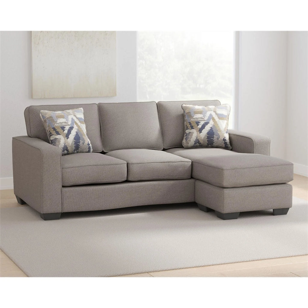 Stone Light Gray Fabric & Wood Sofa Chaise T12540