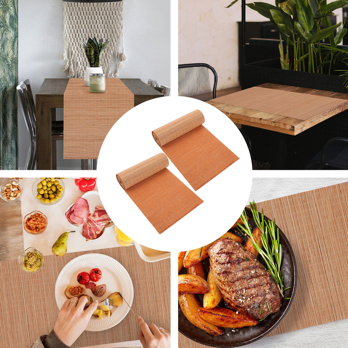 Bamboo Table Mat Runner 2Pcs O571855