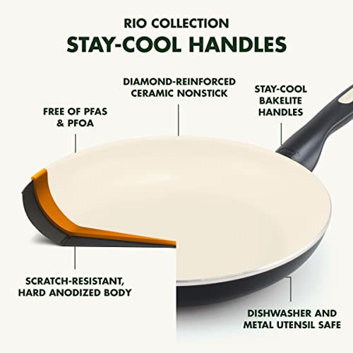 Turquoise 5QT Ceramic Nonstick Saute Pan with Lid O18194