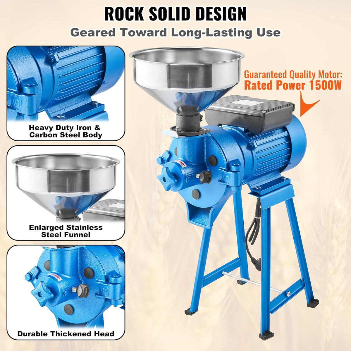 1500W 110V Electric Grain Mill Grinder X46119