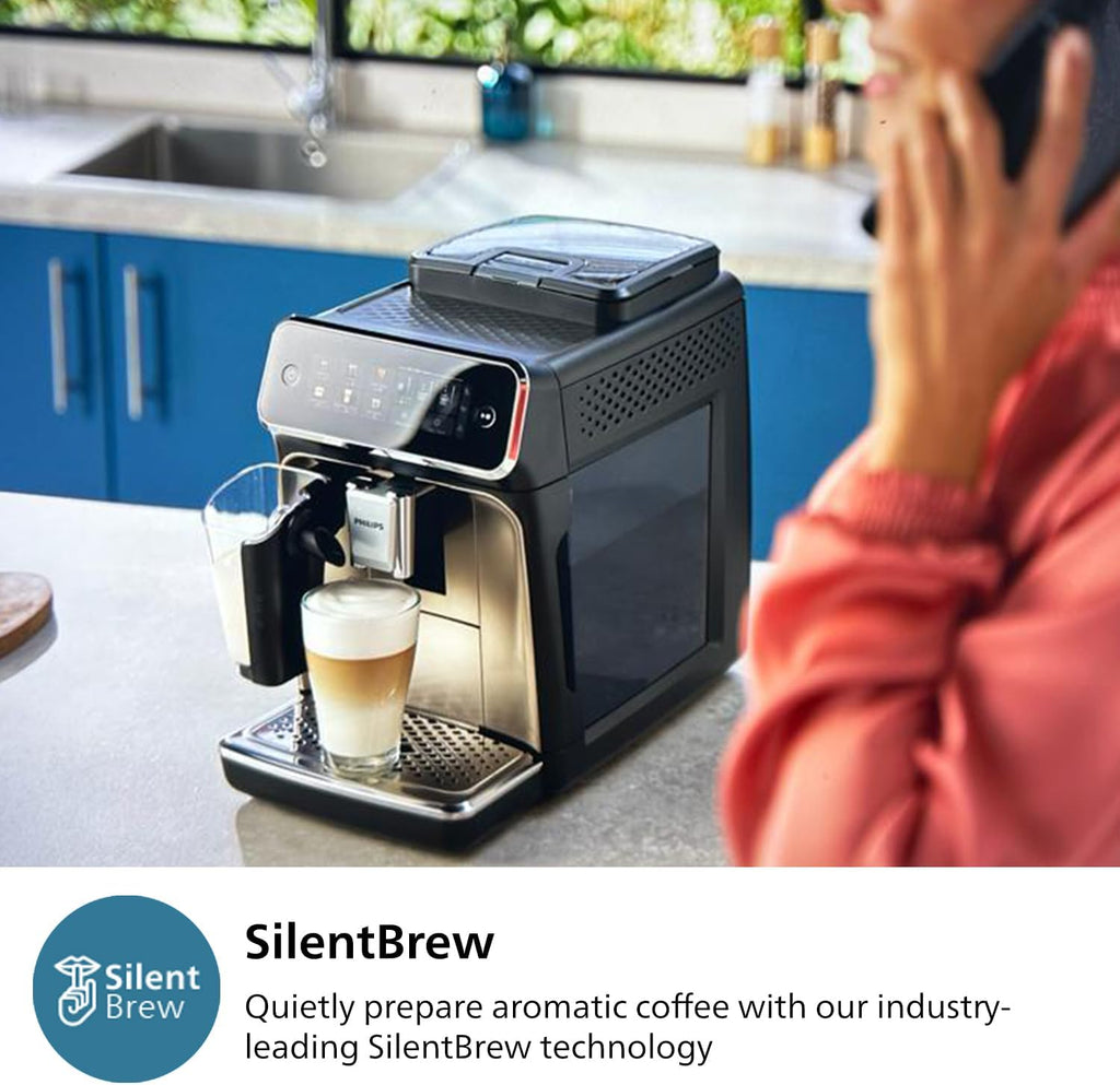 Fully Automatic Espresso Machine with Touch Display, Milk Frother, Ceramic Grinder, AquaClean Filter, Black Chrome H9471
