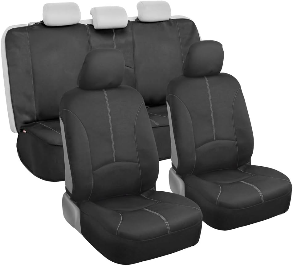 Gray Stitch Neoprene Waterproof Car Seat Covers Pack of 2 N4273