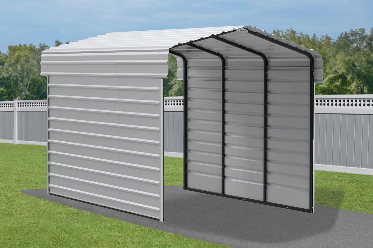 Galvanized Steel Carport Kit, 10' x 15' x 9' B916225