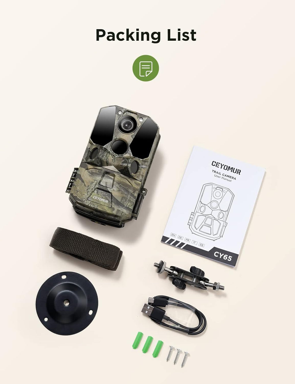 WiFi Bluetooth 30MP 1296P Hunting Camera with IR Night Vision and IP66 Waterproof H9964