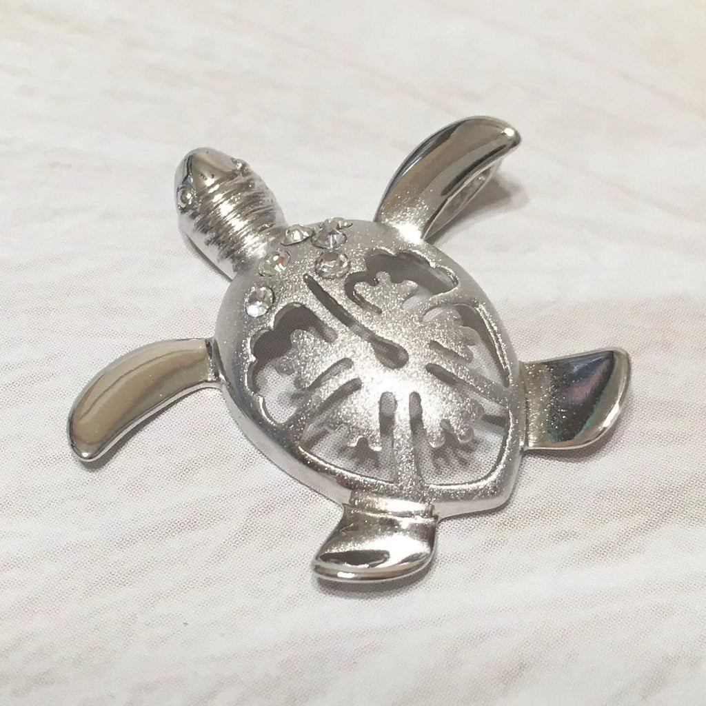 Sterling Silver Turtle Hibiscus Earring and Necklace E16977