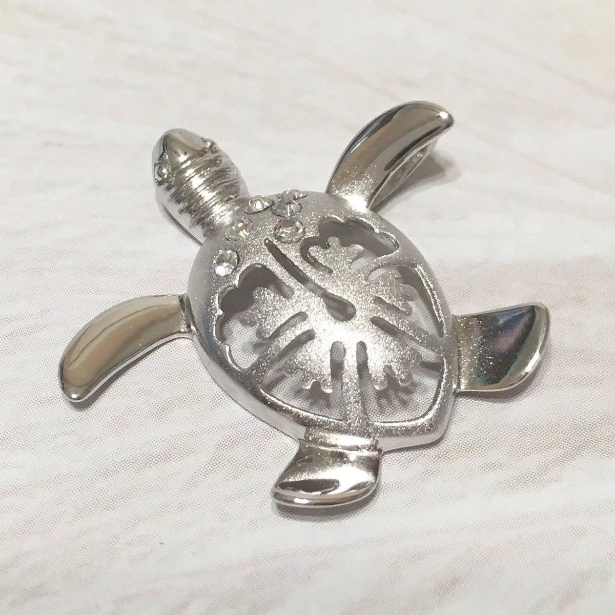Sterling Silver Turtle Hibiscus Earring and Necklace E16977