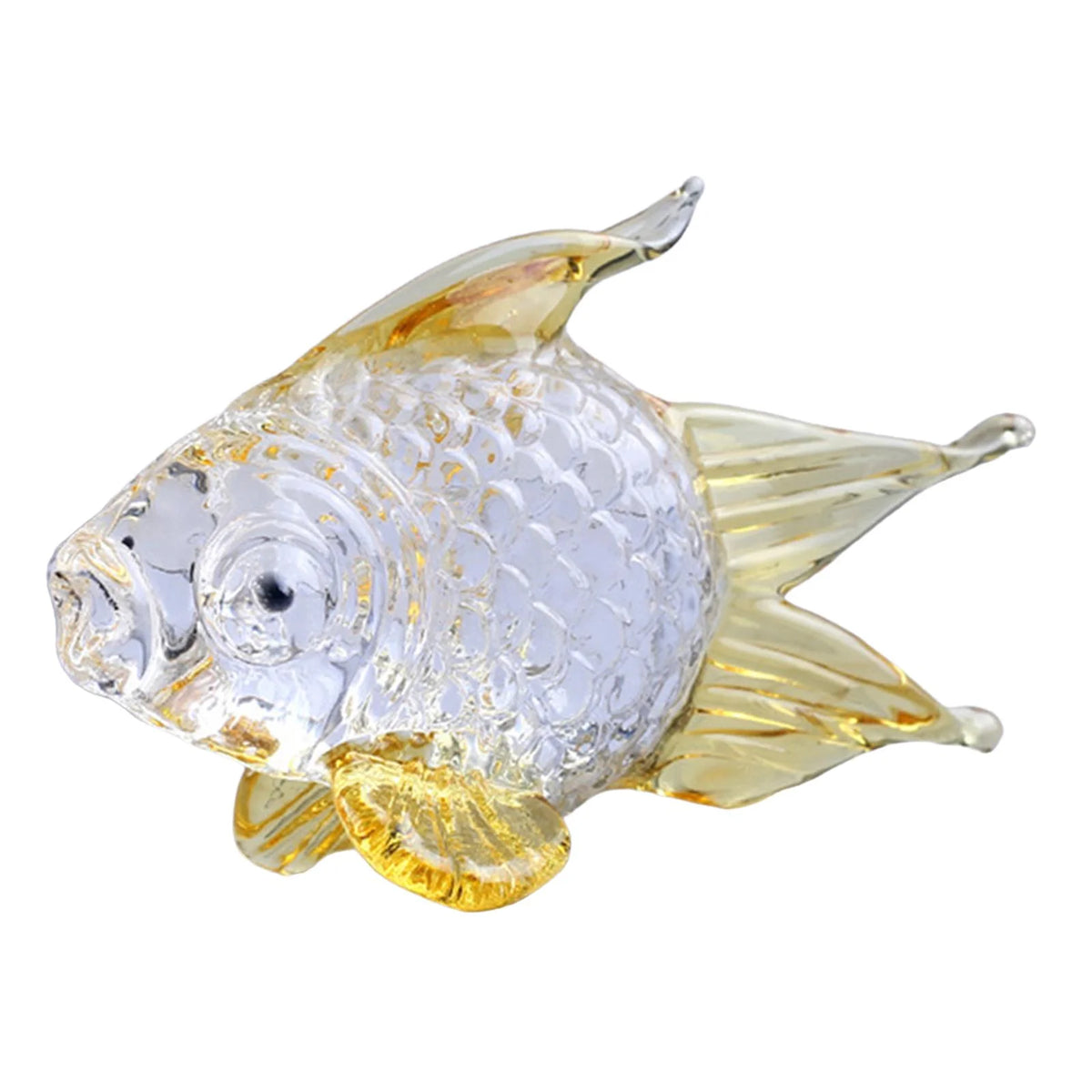 Hand Blown Glass Goldfish Figurine Ornament P839340