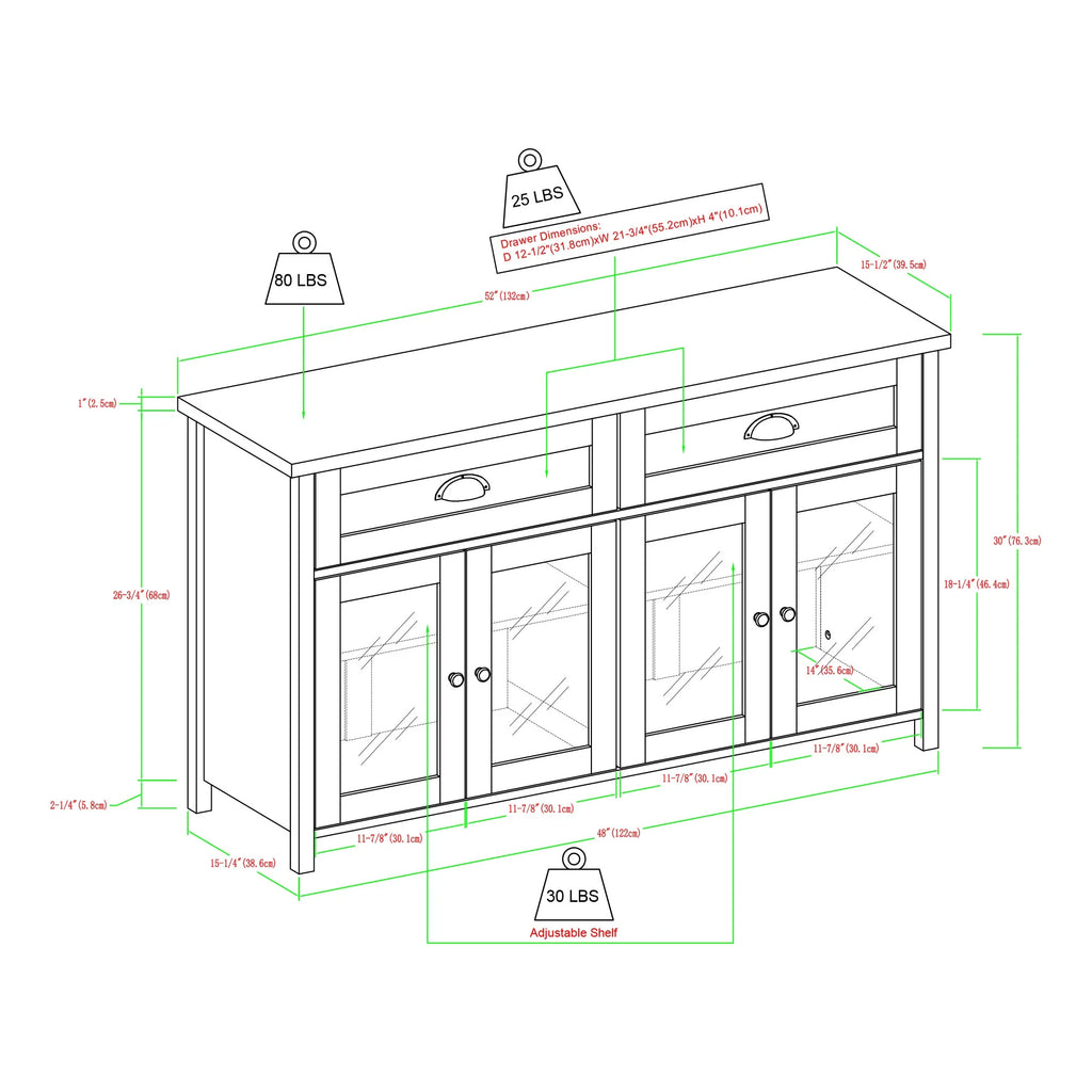 Grey Wash 4 Door TV Stand O750522