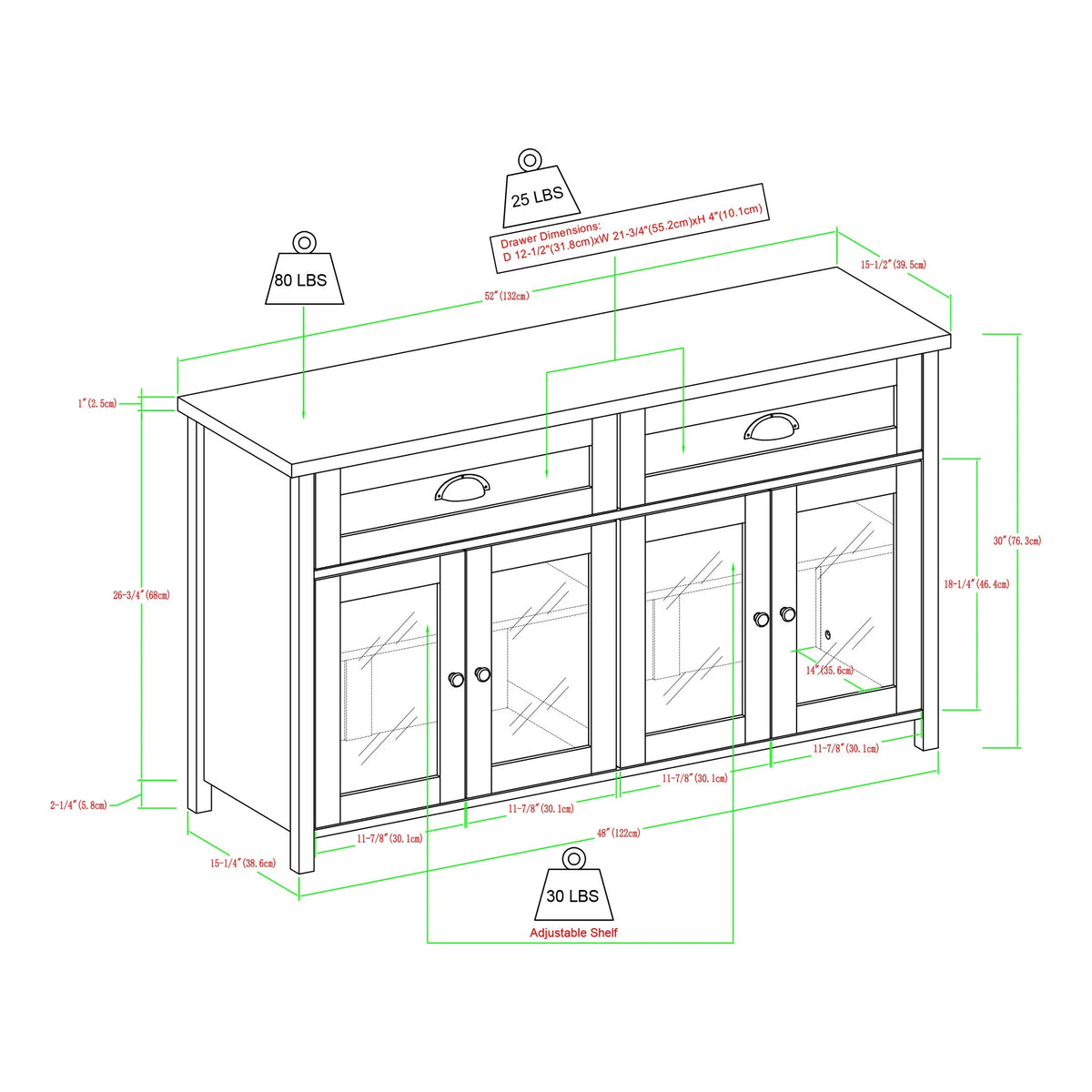 Grey Wash 4 Door TV Stand O750522