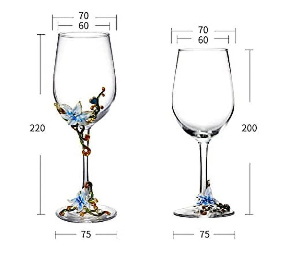 Lead-Free Painted Enamel Wine Glasses E1039