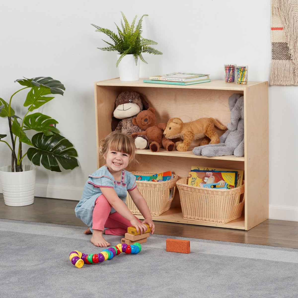 Birch 3-Shelf Storage Cabinet with Back 36in H L234