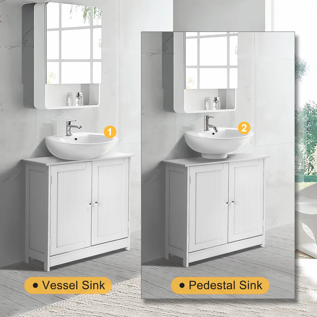 White Free Standing Bathroom Cabinet with 2 Doors H26663