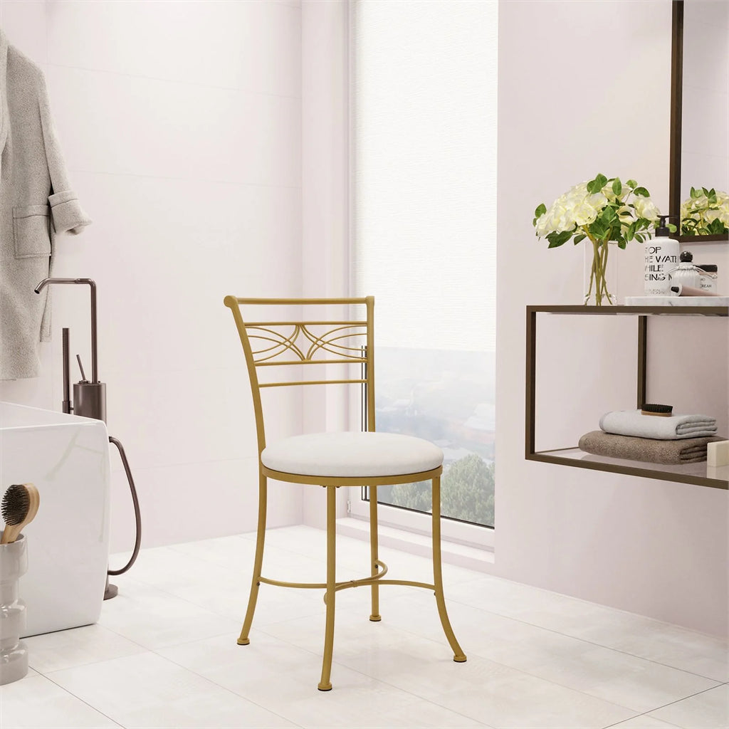 Gold Metal Vanity Stool E431033