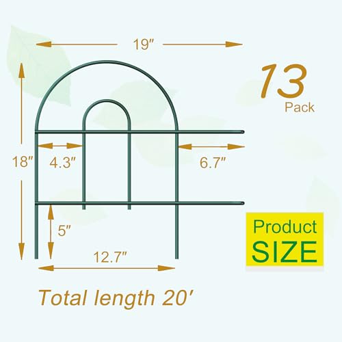 Green 32inX20ft Metal Garden Fencing D74244