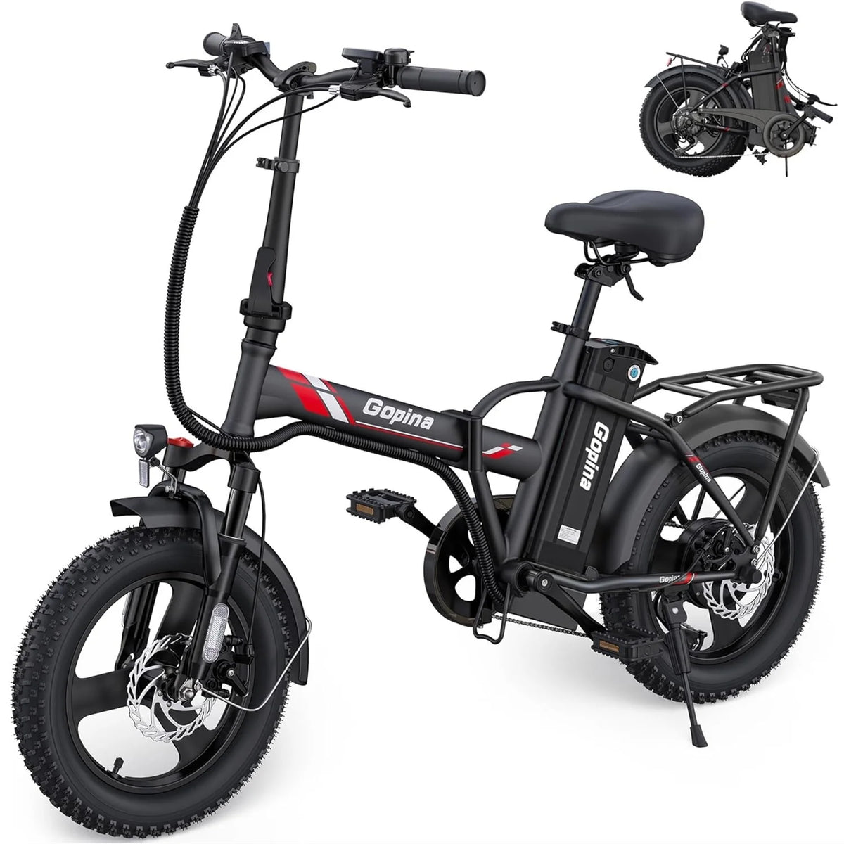 350W Folding Electric Bike 16 x 3.0 Fat Tire L499469