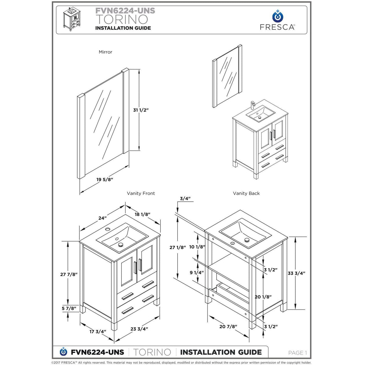 Espresso Modern Bathroom Cabinet N527