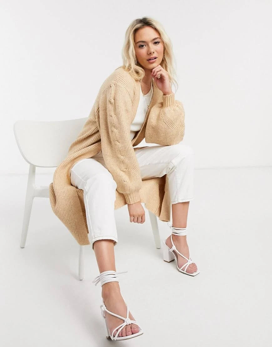 Neutral Maxi Cardigan Q2786