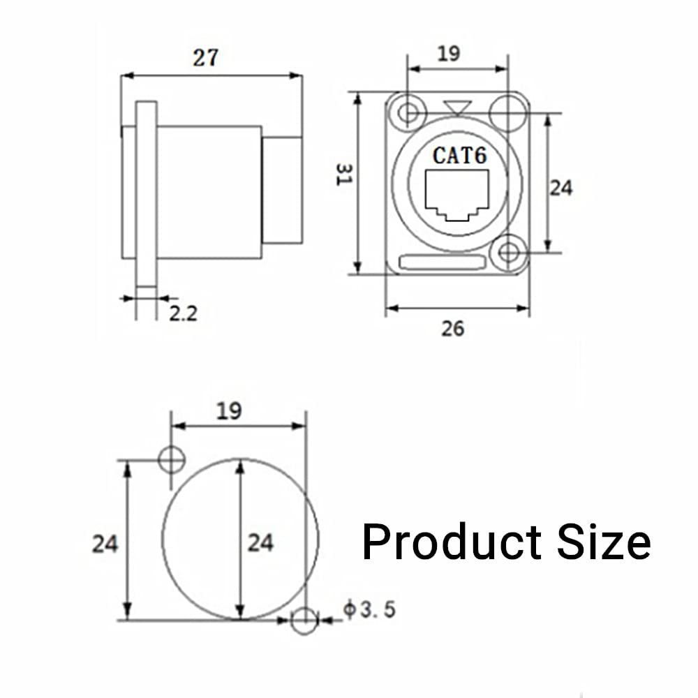 10 Pack Shielded RJ45 Panel Mount Coupler V739486