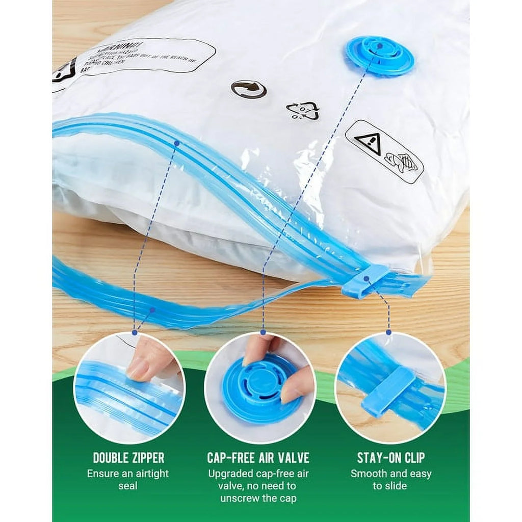 10 Pack Vacuum Storage Bags Small with Electric Air Pump Reusable Compression 24"x16" O656