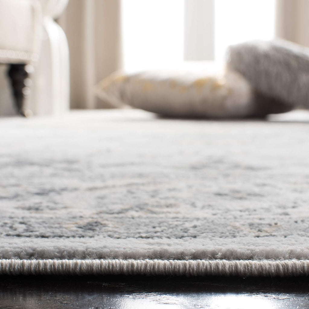 9' x 12' Light Grey/Cream Oriental Non-Shedding Area Rug V98509