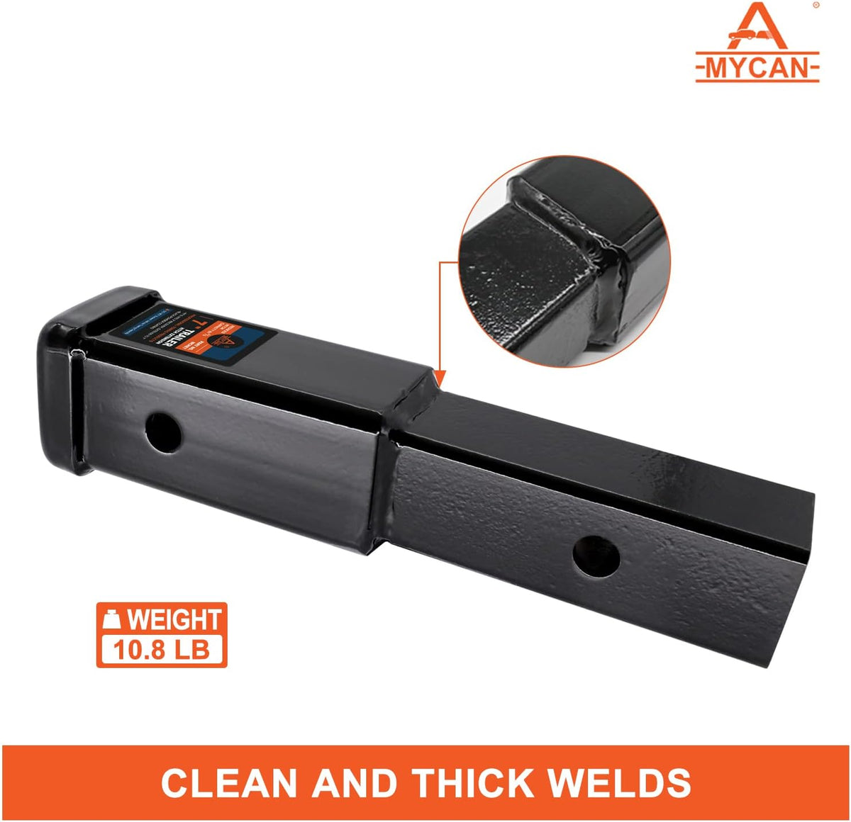 Hitch Extender 7 inch Trailer Extension for 2 inch Receiver Solid Shank 3500 lbs Pack of 2 D8261
